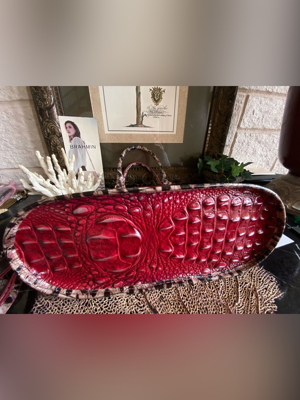♥️🐾Brahmin RUBY PROWL OMBRE Dome Satchel - Picture 8 of 14